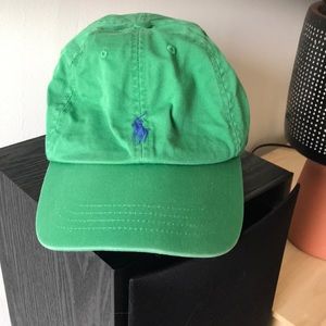 Vintage Polo by Ralph Lauren Cotton Chino Hat/Ball Cap with Leather Strap